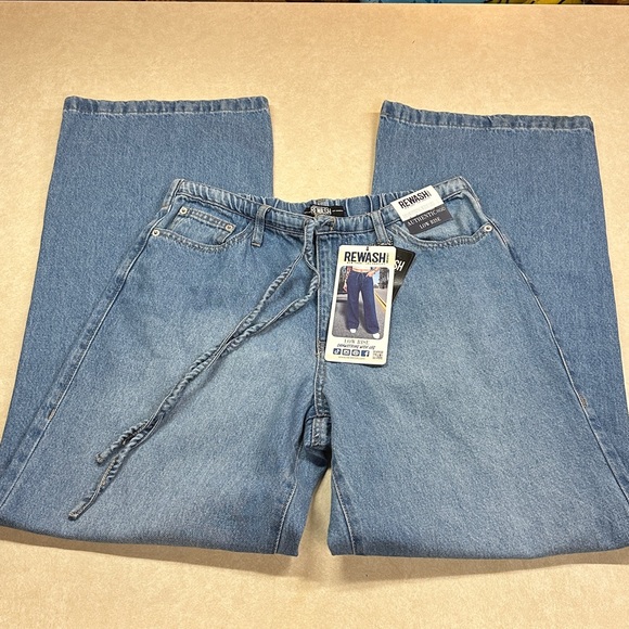 Rewash Brand Low Rise Drawstring Wide Leg Jeans L NWT - Picture 6 of 8